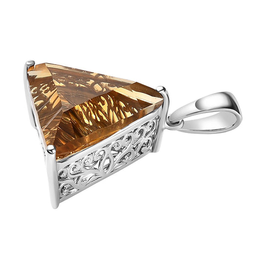 Citrin Anhänger, 925 Silber platiniert ca. 23.05 ct