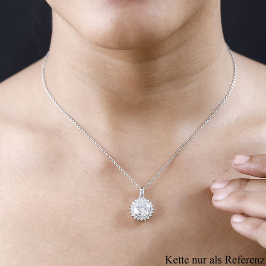 Moissanit Anhänger, 925 Silber platiniert, ca. 3.86 ct