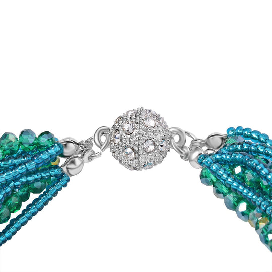 Weißer Kristall, Blauer Kristall Armband ca. 19 cm