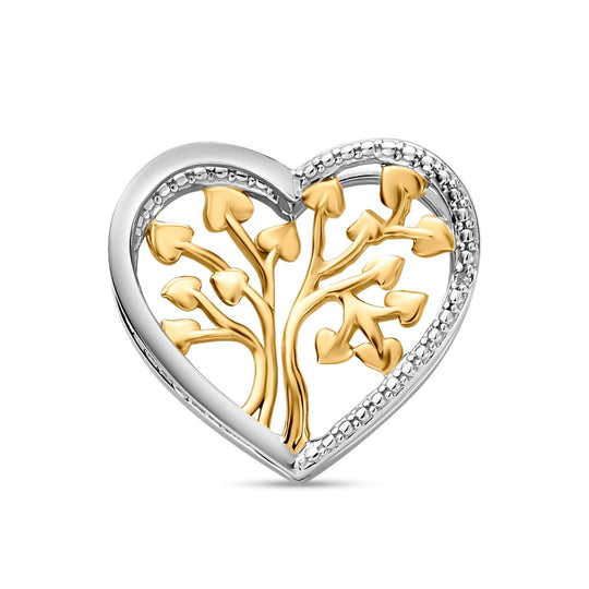 Weißer Diamant Anhänger 925 Silber platiniert und vergoldet