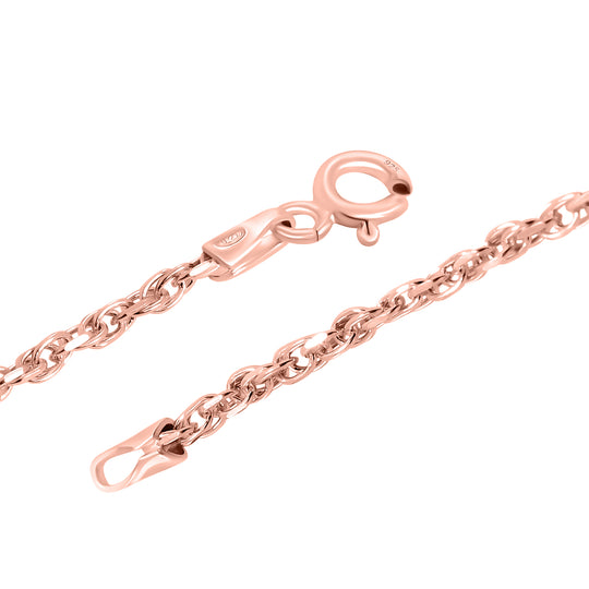 Italienische Diamantschliff Singapurkette, 925 Silber rosévergoldet, ca. 45 cm