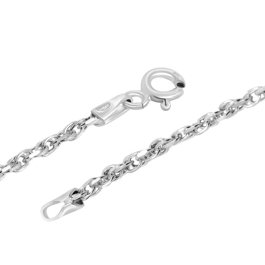 Italianische Diamantschliff Singapurkette, 925 Silber, ca. 45 cm
