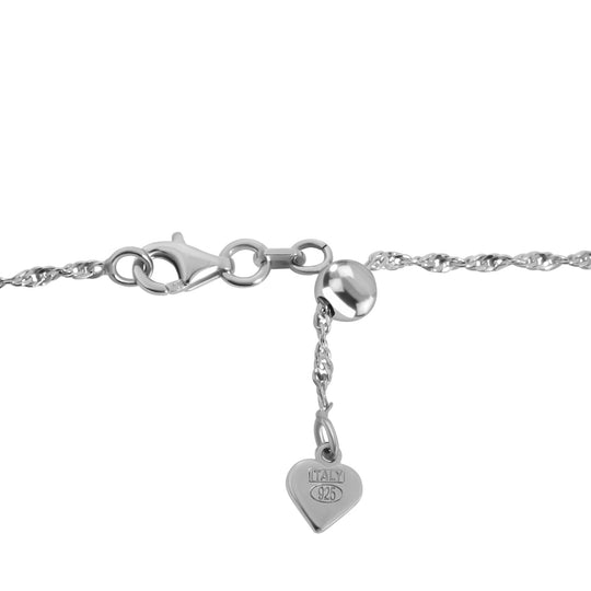 Italienische Singapur-Kette, 925 Silber rhodiniert, ca. 60 cm, ca. 2,98g