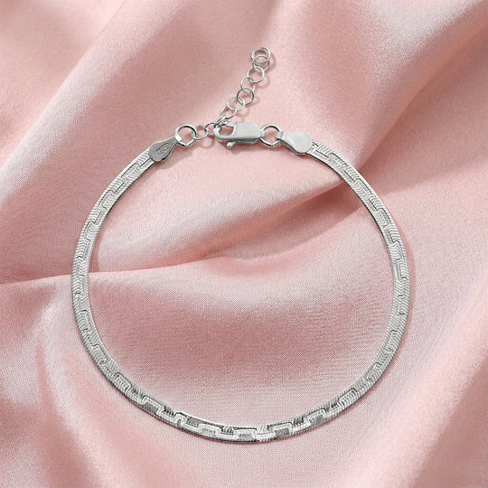 Mäandermuster Armband ca. 18+2 cm, 925 Silber ca. 2,79g