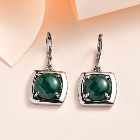 Malachit Ohrringe Edelstahl ca. 14,57 ct.