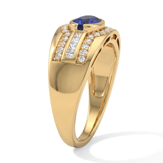 AAA Ceylon Orange Saphir, Moissanit Ring, 925 Silber Gelbgold Vermeil (Größe 19.00) ca. 1.42 ct
