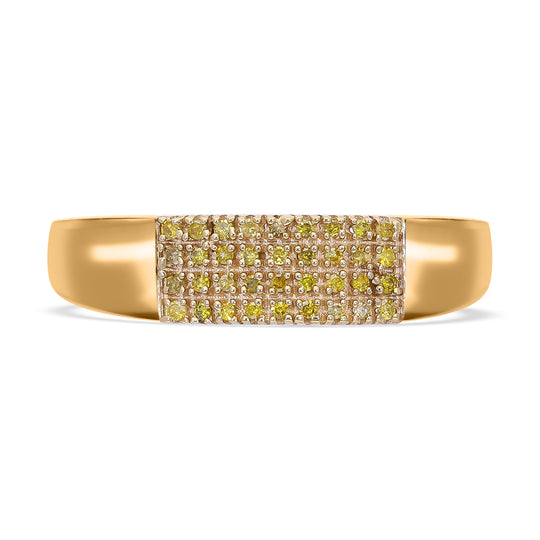 Gelber Diamant Ring, 925 Silber Gelbgold Vermeil, (Größe 20.00) ca. 0.20 ct