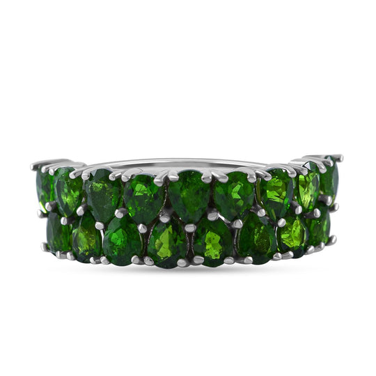 Natürlicher Chromdiopsid Ring, 925 Silber rhodiniert, , ca. 2.80 ct