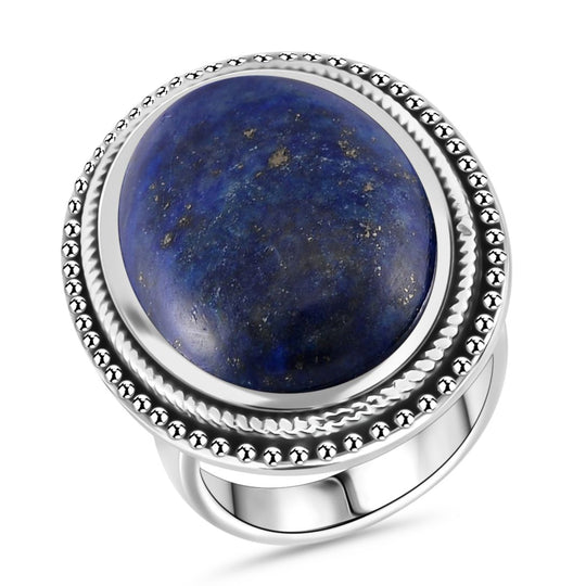 Lapislazuli Ring 316L Edelstahl (Größe 17.00) ca. 25.00 ct