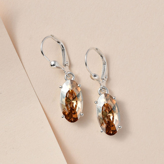 Foilback Amethyst Kristall Ohrringe, 925 Silber