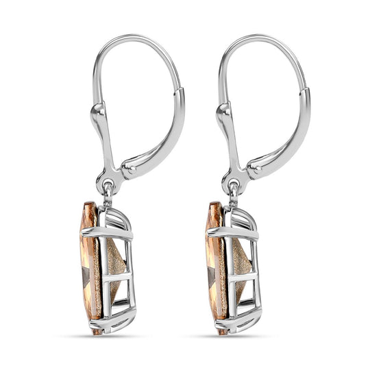 Foilback Amethyst Kristall Ohrringe, 925 Silber