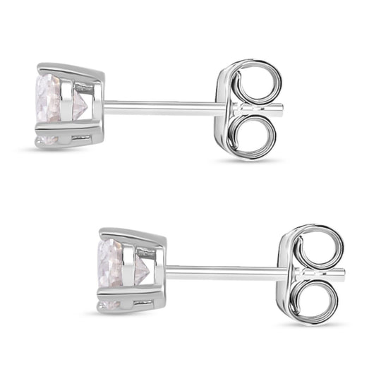 Moissanit Ohrringe 925 Silber platiniert ca. 0,88 ct.