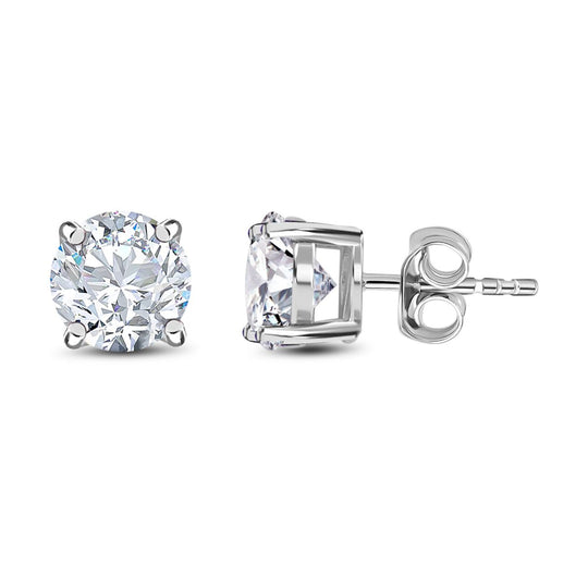 Moissanit Ohrringe 925 Silber platiniert ca. 0,88 ct.
