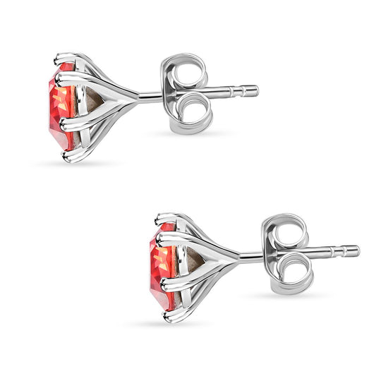 Padparasha Kristall Ohrringe, 925 Silber