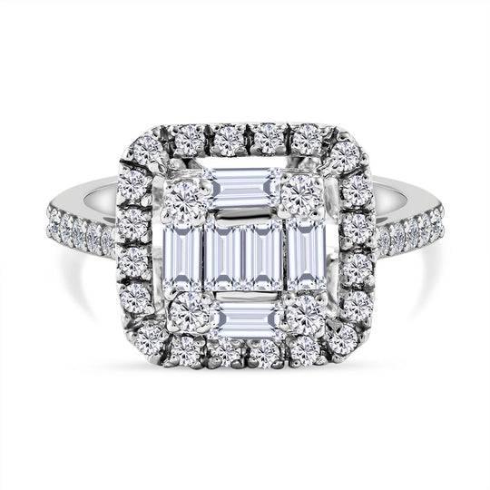 Moissanit Ring, 925 Silber platiniert, (Größe 18.00), ca. 1.27 ct