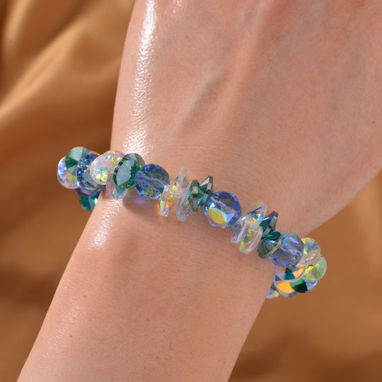 Mehrfarbiger Kristall Armband ca. Flexibles cm Std Gelb