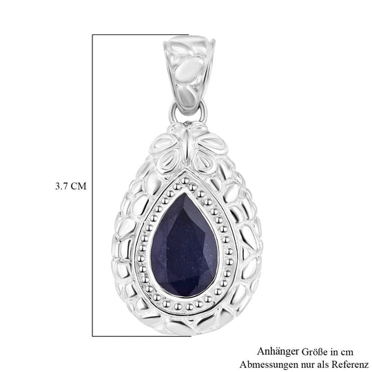 Masoala Saphir (Fissure gefüllt) Anhänger 925 Silber ca. 4,30 ct.