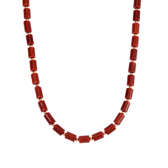 Gelbes Tigerauge Halskette ca. 45 cm Legierung Standard gelb vergoldet ca. 204,15 ct.