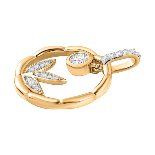 Moissanit Anhänger 925 Silber Gelbgold Vermeil ca. 0.41 ct
