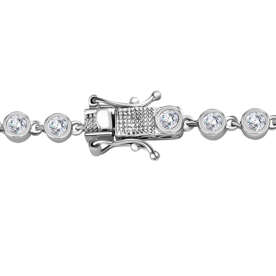 Moissanit Armband ca. 19 cm 925 Silber rhodiniert ca. 3,05 ct.