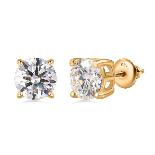 Moissanit Ohrringe 925 Silber Roségold Vermeil ca. 2.29 ct