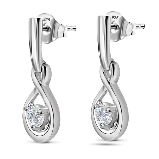 Moissanit Ohrringe 925 Silber platiniert ca. 0.46 ct