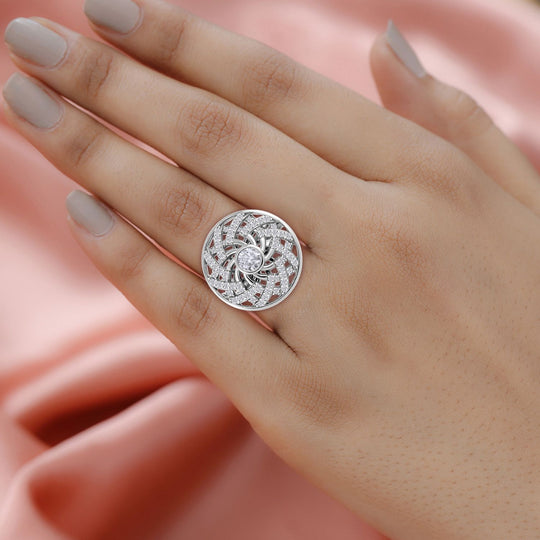 Moissanit Ring 925 Silber platiniert (Größe 18.00) ca. 1.62 ct