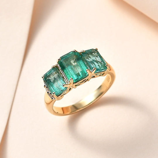 AAA Gemfields Kagem Sambischer Smaragd Ring, 585 Gelbgold ca. 3.55 ct