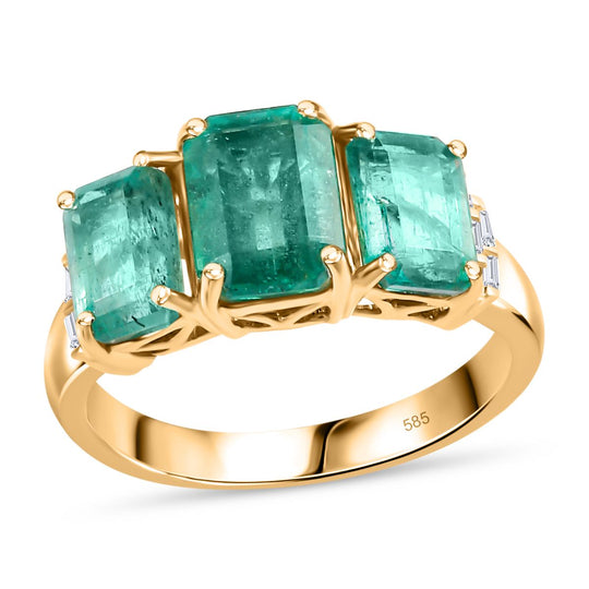 AAA Gemfields Kagem Sambischer Smaragd Ring, 585 Gelbgold ca. 3.55 ct