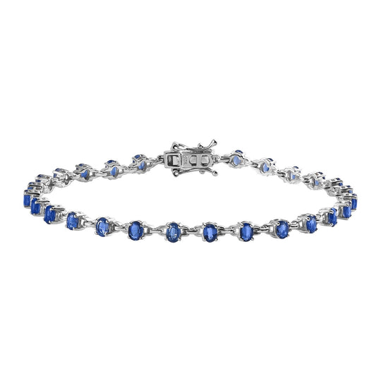 Kyanit Armband ca. 19 cm 925 Silber rhodiniert ca. 5,75 ct.