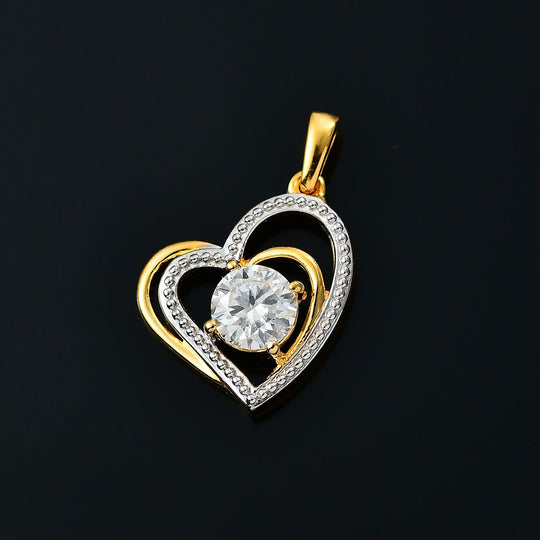 Moissanit Anhänger 925 Silber Gelbgold Vermeil ca. 0,75 ct.