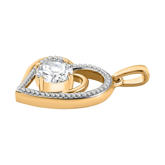 Moissanit Anhänger 925 Silber Gelbgold Vermeil ca. 0,75 ct.