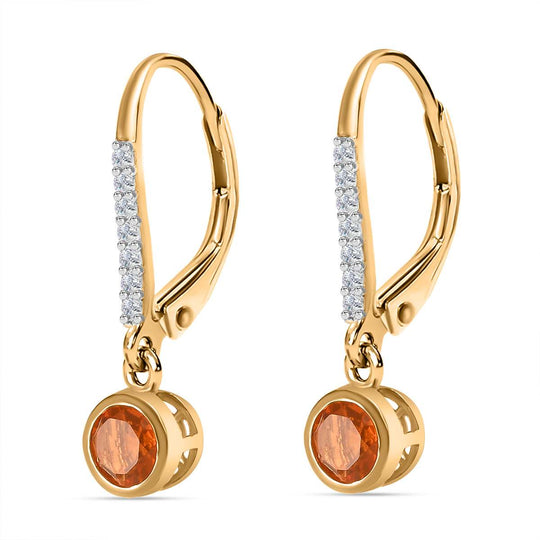 AA Salamanca Feueropal, Weißer Zirkon Ohrringe 925 Silber Gelbgold Vermeil ca. 0.98 ct