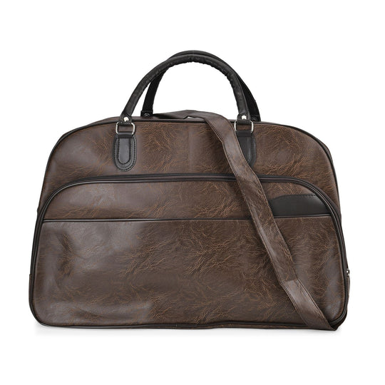 Stylische PU-Leder Reisetasche, Maße: 54x24x34 cm, Schwarz