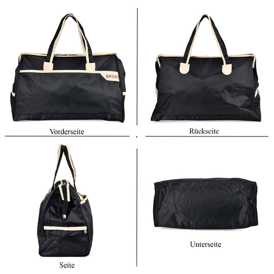Elegante Nylon-Reisetasche mit Großem Stauraum, Größe: 48 x 22 x 29 cm, Burgunderrot