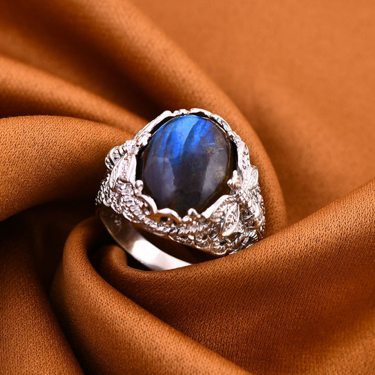 Royal Bali - Labradorit, Libelle Ring, 925 Silber ca. 12.15 ct