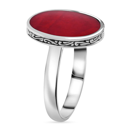 Royal Bali - Koralle Ring, 925 Silber ca. 2.77g