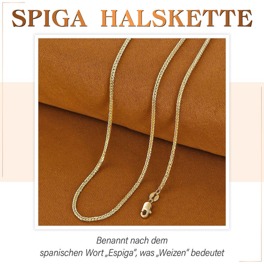 375 Gold Spiga Halskette, ca. 75 cm, ca. 2,00g