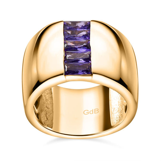 Blauer Zirkonia Ring, Messing (Größe 17.00)