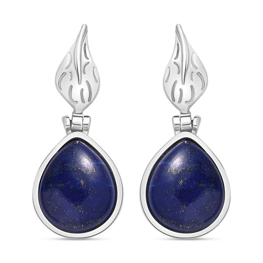 Lapislazuli Ohrringe Edelstahl ca. 11.43 ct