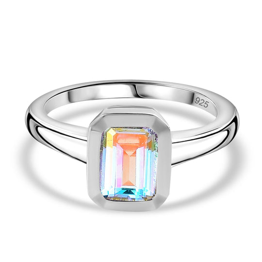 Merkur mystischer Topas Ring, 925 Silber platiniert, (Größe 17.00) ca. 1.49 ct