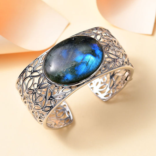 Lapislazuli Armreif ca. 19 cm, Silberfarben, ca. 72.99 ct