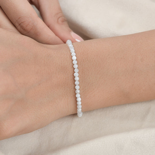 Mehrfarbiges Edelstein 19cm Armband, 925 Silber rhodiniert - 15 ct.