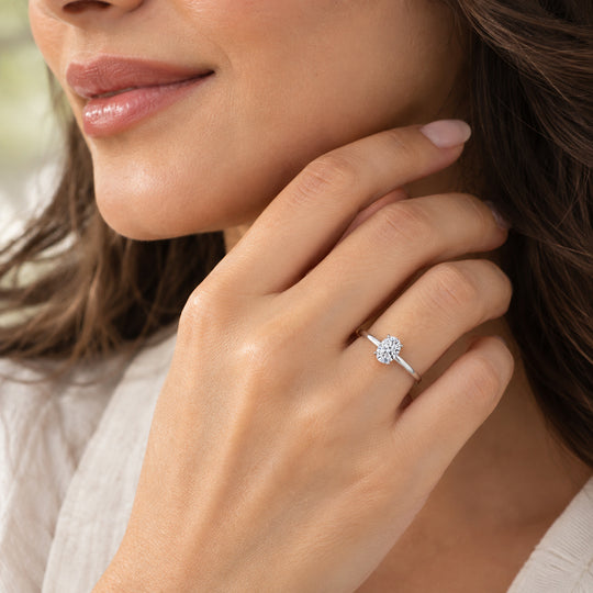 LUXORO IGI zertifizierter VS1-E Labor Diamant Ring (Größe 17.00) in 585 Weißgold - 1 ct.