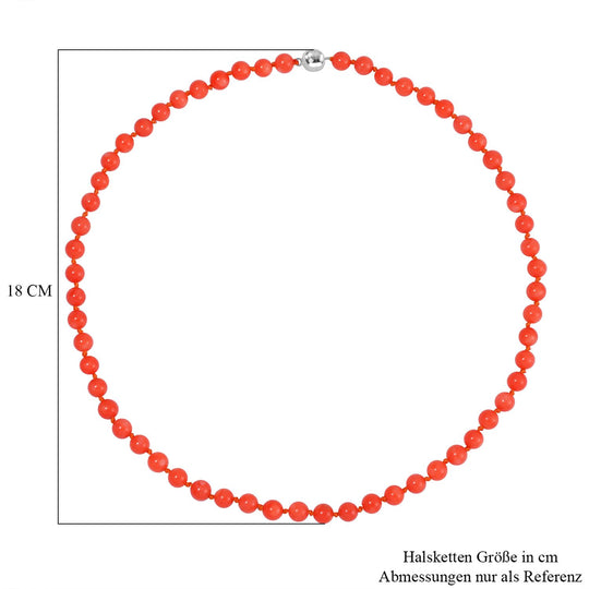 Koralle Halskette ca. 50 cm 925 Silber rhodiniert ca. 150,00 ct.