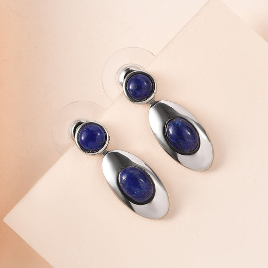 Lapislazuli Ohrringe Edelstahl ca. 3.22 ct