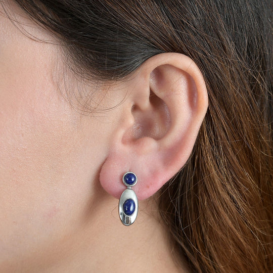 Lapislazuli Ohrringe Edelstahl ca. 3.22 ct