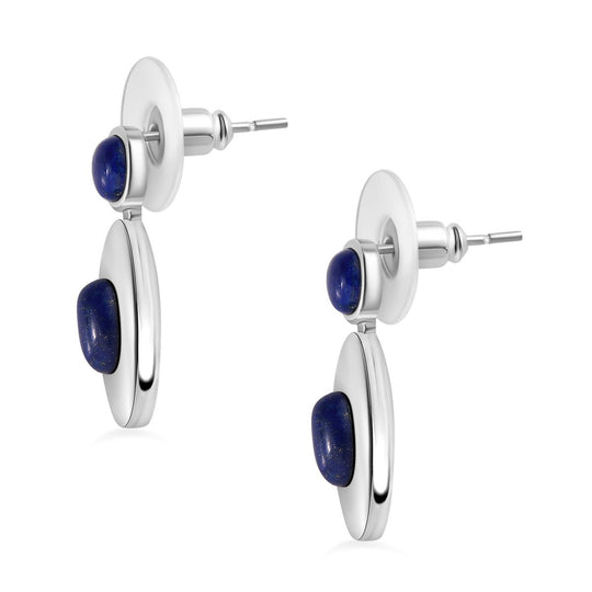 Lapislazuli Ohrringe Edelstahl ca. 3.22 ct