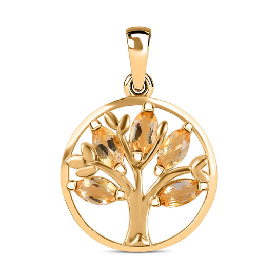 Citrin Anhänger 925 Silber Gelbgold Vermeil ca. 0.62 ct
