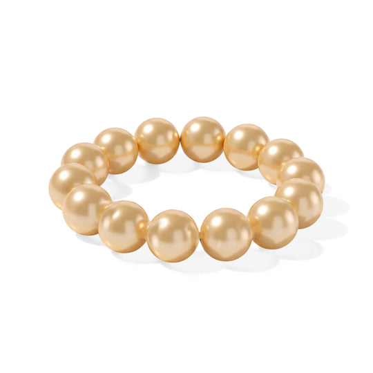 Pfauenfarbenes Muschelkernperle (15-17mm) flexibles Armband
